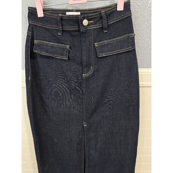 Avec Les Filles Slit Denim Maxi Skirt - Picture 12 of 14